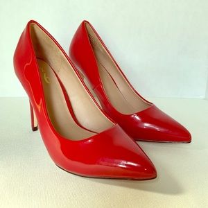 Red Faux Patent Pumps Mix No 6 Fabulous!